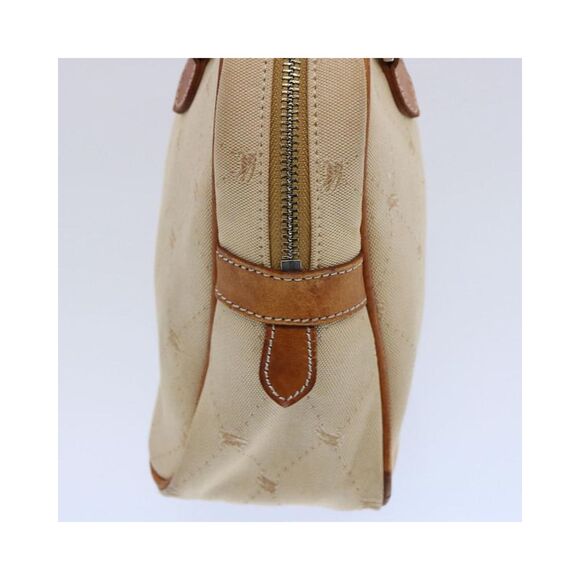 Pre Loved BURBERRY Beige Canvas Satchel Handbag Womens Bag - Picture 3 of 8